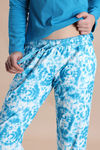 Zivame Knit Poly Pyjama Set - Hawiian Ocean — thumbnail 7